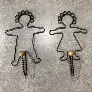 Folk art wall hooks